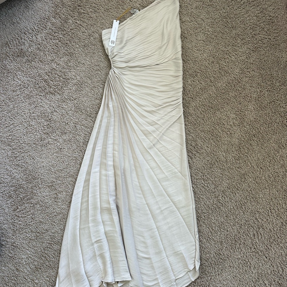 House of Harlow Cream One-Shoulder Dress